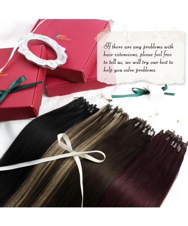 Moresoo Micro Loop Extensions - 45 cm Dark Brown to Golden Brown Real Hair Microring Extensions | Remy Hair 1g/s 50g #2/6/2 & Microring #4/10/16 - Buy Online on GoSupps.com