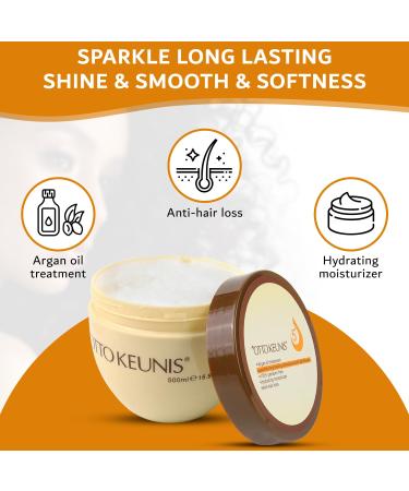 Deep Conditioning Hair Mask with Argan Oil | 100% Paraben Free | Hydrating & Anti-Hair Loss Treatment for Dry Damaged Hair | 16.9 Fl oz - Buy Online on GoSupps.com