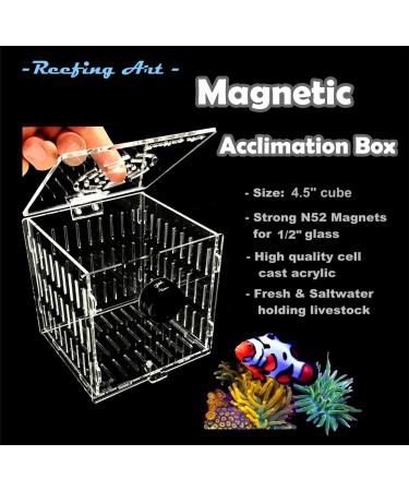 Reefing Art Small Magnetic Acclimation Breeder Box for Anemone & Coral - Strong N52 Magnets, 1/2 Glass, 4.5 Cube - Buy Online on GoSupps.com