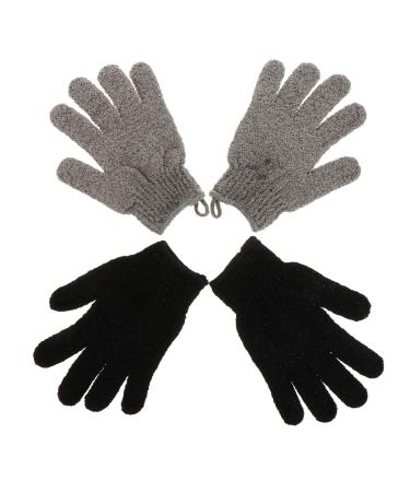 Beavorty 2 Pairs Five Finger Bath Gloves Bathing scrubbers Bath Ball Mesh loofah Gloves sponges for Cleaning exfoliating Bath Gloves for Shower Scrub Glove Remover Miss Polyester Frosted