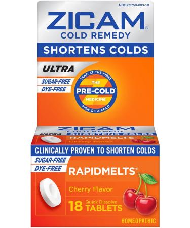 Zicam Cold Remedy Zinc Rapidmelts Cherry Flavor - 18 Count Pack - Fast Relief - Buy Online on GoSupps.com