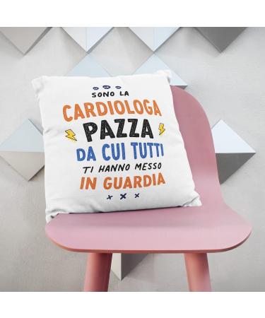 MUGFFINS CARDIOLOGIST woman Cushion Padding included - in Italian - Tutti ti hanno messo in guardia - Funny gift - Pillow: cover and filling 15.7x15.7 inches Cardiologa - Buy Online on GoSupps.com