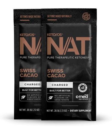 Keto//OS NAT Swiss Cacao Charged Exogenous Ketones BHB Salts - 20 Count - Workout Energy Boost & Fat Burner for Men and Women - Buy Online on GoSupps.com