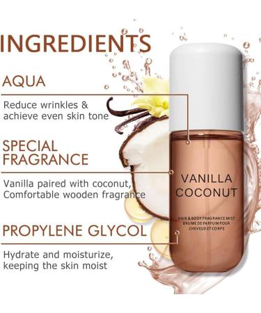 Koec Vanilla Coconut Perfume Coconut Vanilla Perfume Vanilla Coconut Hair and Body Perfume Spray 50 ml Vanilla Perfume for Women (1pcs) - Buy Online on GoSupps.com