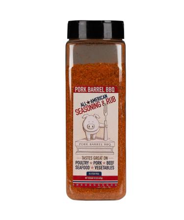 BBQ Rub I Pork Barrel BBQ All American Spice BBQ Seasoning Mix, Dry Rub Perfect for Chicken, Beef, Pork, Fish and More, Gluten Free, Preservative Free and MSG Free, 22 Ounce