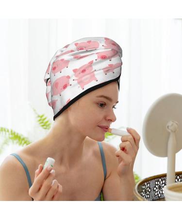 Premium Hair Towel Wrap - Quick Drying Turban with Button for Effortless Hair Care | Kawaii Pigs Design - Buy Online on GoSupps.com
