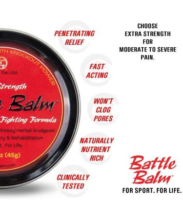 Battle Balm Extra Strength Pain Relief Cream (1.9oz) - Organic Topical Analgesic for Arthritis & Muscle Relief - Professional Grade - Buy Online on GoSupps.com
