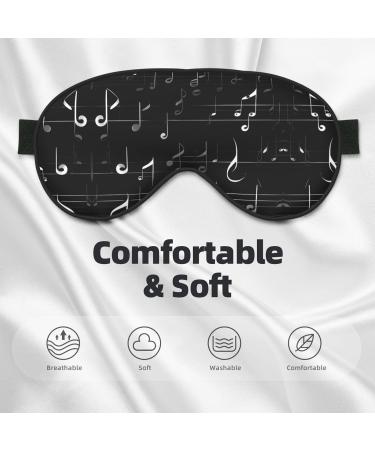 Black Music Notes Print Double-Sided Eye Mask | Soft & Light Blocking Sleep Enhancer - International Shipping Available - Buy Online on GoSupps.com