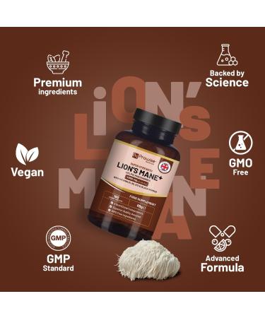 Lions Mane Mushroom Supplement 4000mg with Vitamin B1 B6 B12 & Black Pepper - 180 Super Strength Vegan Tablets with 50% Polysaccharides (Not Powder or Capsules) | Made in The UK by Prowise - Buy Online on GoSupps.com