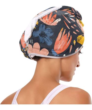 Flower Graffiti Hair Towel 2 Pack | Super Absorbent Quick Dry Hair Turbans for Women & Girls - Buy Online on GoSupps.com