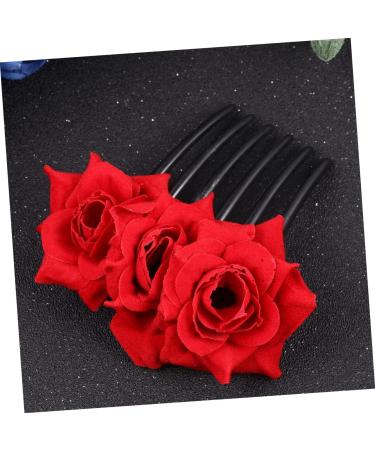 Housoutil 1pc Fancy Hair Accessories for Women Womens Hair Accessories Black Barrettes Red Rose Flower Hair Comb Rose Hair Accessories Pearl Hair Comb Rose Hair Comb Roses Headgear Bride - Buy Online on GoSupps.com