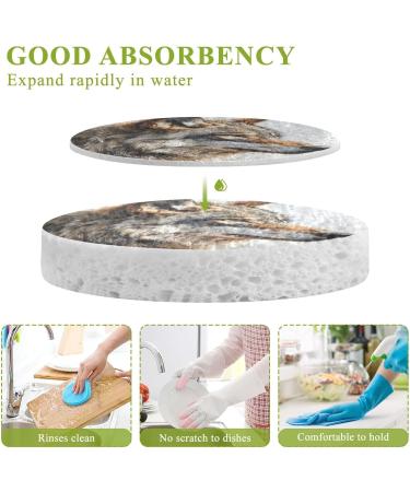 Kigai Sketch Wolf Scrubbing Sponge 3 Packs Reusable Dish Wash Scrub Sponge Clean Stubborn Oil Stains Anti-Scratch Cleaning Sponge for Kitchen Tableware - Buy Online on GoSupps.com