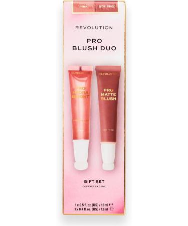 Revolution Pro Blush Duo Matte Or Glowy Finish Highly-Pigmented & Blendable Blush With Sponge Applicator Vegan & Cruelty-Free Pink 12 & 15ml - Buy Online on GoSupps.com