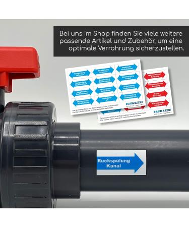 PVC Ball Tap 50mm | 1 1/2 Inch Shut-Off Tap for Adhesive Muffles & Fittings | 2-Way Connector for Pool & Pond Construction | BM_116 50mm - Buy Online on GoSupps.com