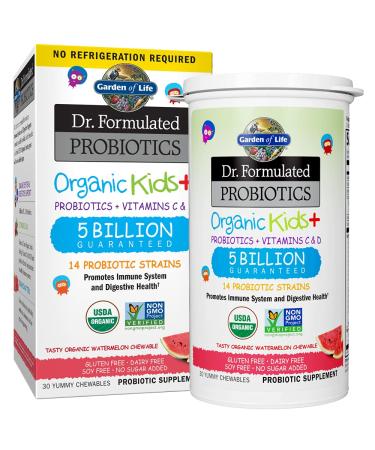 Garden of Life Dr. Formulated Probiotics Organic Kids + Tasty Organic Watermelon 30 Yummy Chewables
