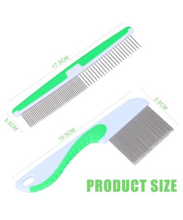 Premium Stainless Steel Dog & Cat Comb - Flea Comb for All Hair Types (Green) - Perfect for Short Medium & Long Hair Pets - Buy Online on GoSupps.com