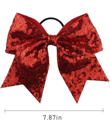 10 Pieces Dark Violet Girls Elastic Hair Ties - Shiny Sequin Cheer Hair Bands for Cheerleaders' Outfits - Buy Online on GoSupps.com