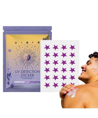Humdcdy UV Detection Stickers - 24 Sunscreen Application Reminder Stickers Broad Spectrum SPF Stickers Water Resistant Reapplication Reminder for Outdoor Camping Sports and Travel