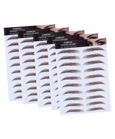 Balacoo 5pcs Eyebrow Stickers Waterproof Brow Temporary Brow Tattoos Tool Miss Cosmetic
