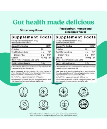 ColonBroom Psyllium Husk Powder - Colon Cleanse for Bloating Relief & Gut Health - Fiber Powder Drink - Easy to Mix - Vegan, Gluten Free, Non-GMO - Strawberry & Tropical Fruits (2 Pack) Strawberry & Passion Mango Pineapple - Buy Online on GoSupps.com