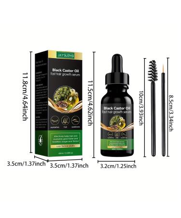 2 PCS Organic Black Castor Oil - Cold Pressed Unrefined Massage Oil for Hair Skin & Eyelashes | Moisturizing in Glass Bottle - Buy Online on GoSupps.com