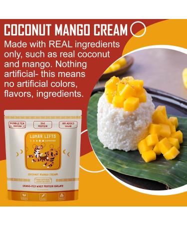 Lunar Lifts Nutrition Coconut Mango Cream - Boba Tea Whey Protein Isolate | 26 Grams Grass-fed Whey Isolate Protein per Serving Protein Powder | No Added Sugars or Artificial Ingredients Protein Shake - Buy Online on GoSupps.com