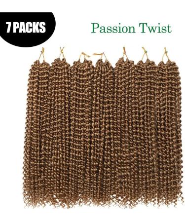 Passion Twist Hair - 7 Packs 24 Water Wave Crochet Hair for Bohemian Braiding | Synthetic Hair Extensions 27# - Yddm - Buy Online on GoSupps.com