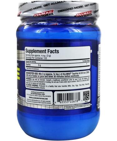 ALLMAX Nutrition Taurine 3000 mg - Vegan & Gluten-Free (14.11 oz | 400 g) - Buy Online on GoSupps.com