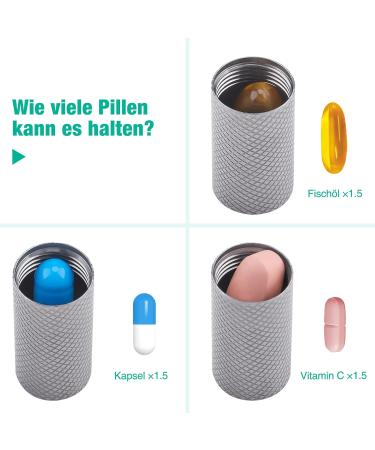 Opret Titan Metal Pill Dose - Waterproof Lightweight Travel Pill Box - Small Tablet Organizer for Outdoor Use - 1.5x4.5cm - Buy Online on GoSupps.com