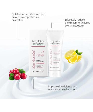 Arbutin Whitening Sunscreen Body Sunscreen Moisturizing Refreshing Non-greasy Skin Brightening Arbutin Sunscreen for Body Skin 100g (1) - Buy Online on GoSupps.com