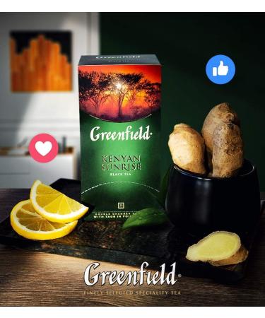 Greenfield Black Tea Kenyan Sunrise 25 Teabags in a Box - Buy Online on GoSupps.com
