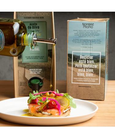 NOMBRE PROPIO Extra Virgin Olive Oil Eco Picual 3L | Premium EVOO in Bag-in-Box | Authentic Olive Oil for Global Shipping - Buy Online on GoSupps.com