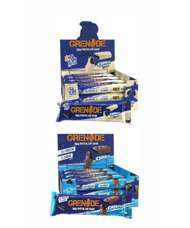 Grenade Oreo x12 White Oreo x 12 | CARB KILLA OREO Real Pieces High Protein Bar | low sugar | High in Protein | Delicious Flavour | Chocolate | Low Sugar |