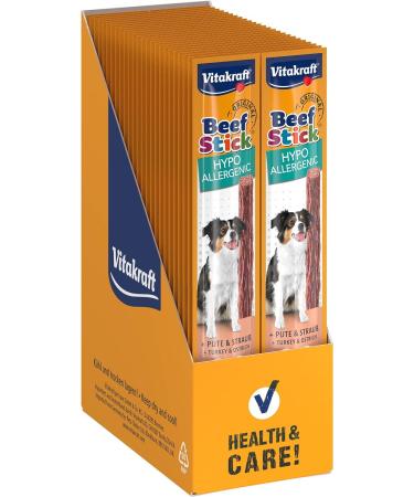 Vita force Beef Stick Hypoallergenic Hundeleckerli with intolerance with turkey and ostrich with rice and potatoes sugar -free recipe (50x 12g)