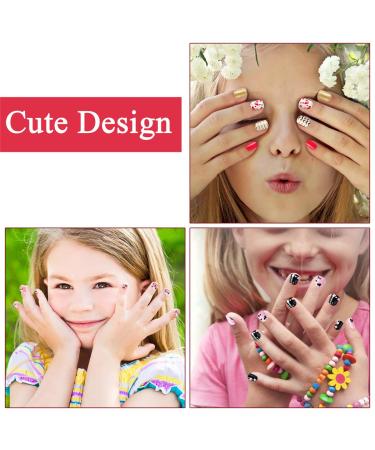 72-Piece Self-Adhesive Nail Set for Kids - Cute Cat & Kitten Designs Perfect False Nails for Girls and Women - Buy Online on GoSupps.com