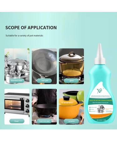 Multifunctional Cleaner | 150ml Kitchen Cleaning Agent Pan Bottom Gel Cleaner - Stainless Steel Cleaning Paste Strong Stubborn Grease & Grime Remover for Removing Dirt Oil Stains Kumprohu - Buy Online on GoSupps.com