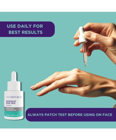 Skin Republic Glycolic Acid 10% Exfoliating Serum to visibly brighten refine tone and smooth skin texture (30ml) - Buy Online on GoSupps.com
