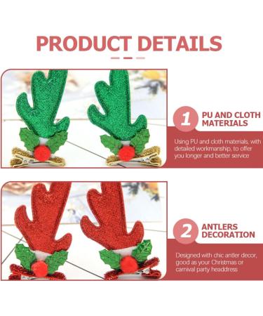 FRCOLOR 12 Pairs girls barrettes Deer Ears Hair Clips Glitter Reindeer Hair Clips reindeer barrettes Christmas Hairpin Antlers Hair Clips kids hairpin Miss headgear three-dimensional pu - Buy Online on GoSupps.com