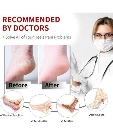 Silicone Heel Protector & Gel Heel Cups Set - Relief for Plantar Fasciitis Heel Pain & Blisters - 4 Pieces for Men & Women - Buy Online on GoSupps.com