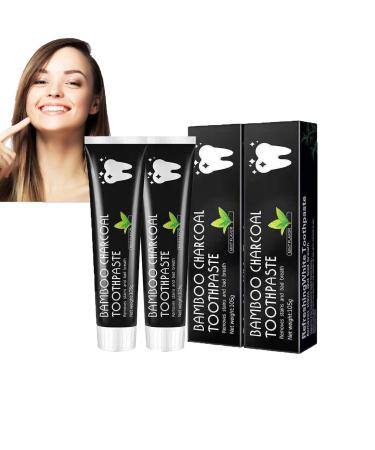 Dyceittdia 2pcs bamboo coal toothpaste coconut shell bamboo coal toothpaste tooth white bamboo coal toothpaste tooth spots remove fresh breath 2PCs*105g toothpastes1