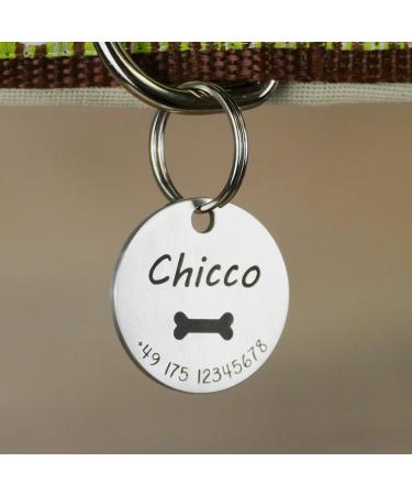 Personalized Dog Name Tag - Engraved Collar Tag 23mm | Custom Dog Cat & Puppy Tags with Symbol Selection | Ideal for Dog Day Gifts - Buy Online on GoSupps.com