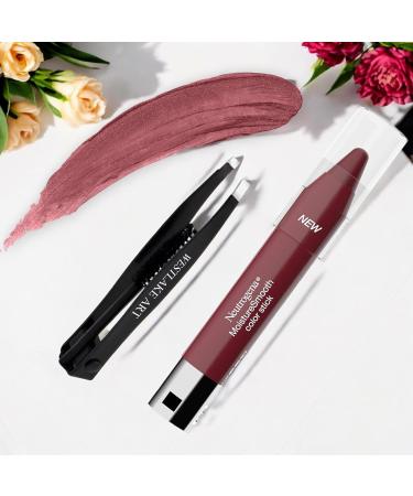 Moisturesmooth Color Stick 130 Wine Berry | Moisturizing Lipstick with Shea Butter | Dermatologist-Tested Twist-Up Design & Eyebrow Tweezers | International Shipping Available - Buy Online on GoSupps.com