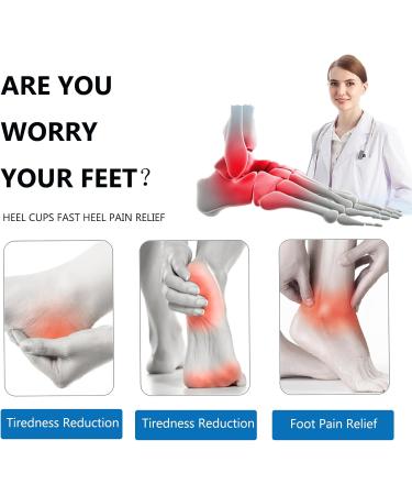 2 Pair Gel Heel Protectors for Plantar Fasciitis | Comfort Heel Cups & Pain Relief for Men & Women - Small Size - Buy Online on GoSupps.com