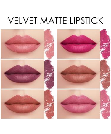 Ownest Beauty KYDA 6 Colors Matte Crayon Lipstick Set - High Pigment Velvet Finish 6pcs - Buy Online on GoSupps.com