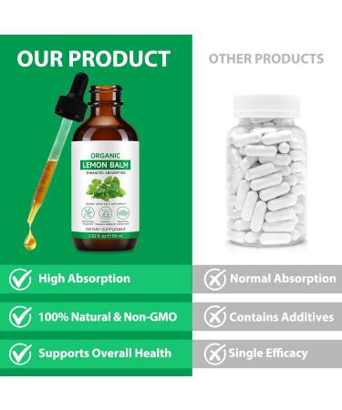 Lemon Balm Extract-Alcohol-Free Natural Organic Lemon Balm Tincture Liquid for Women & Men Helps to Relax 590mg- 2.02 Fl.Oz - Buy Online on GoSupps.com