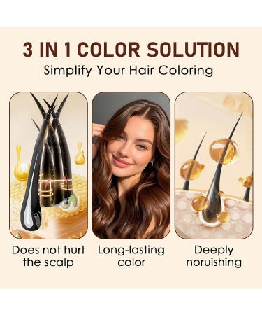 Chenzvora 400 ml hair color dark brown Hair Dye Shampoo 3in1 against gray hair perfect color care shampoo for men and women - Buy Online on GoSupps.com