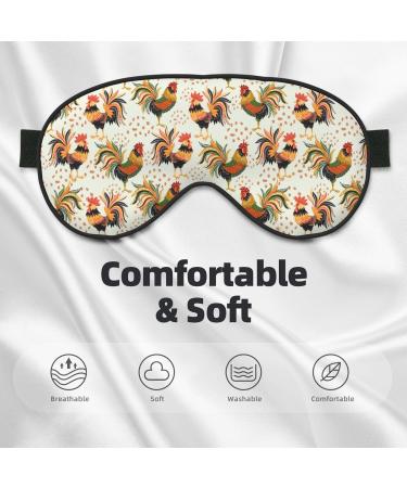 Colorful Roosters Sleep Mask | Adjustable Double-Sided Eye Mask | Soft Sleeping Eye Covers for Perfect Shading & Reduced Eye Edema - Shop Now - Buy Online on GoSupps.com
