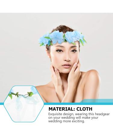 Healeved 1pc Simulated Flower Headband Elegant Lifelike Wreath Garland Headband Headwear Blue - Buy Online on GoSupps.com