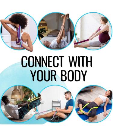 TECEUM Spring 2023 Yoga Strap Cotton 8 ft - Adjustable Non-Slip Belt for Yoga, Pilates & Physical Therapy - Mixed Blueberry - Buy Online on GoSupps.com
