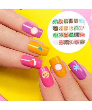  LALADEFIEE 2 Boxes Christmas Nail Art Decorations Soft Clay Elements for Natural Artificial Nails Easy to Apply for Manicure Salon Use - Buy Online on GoSupps.com